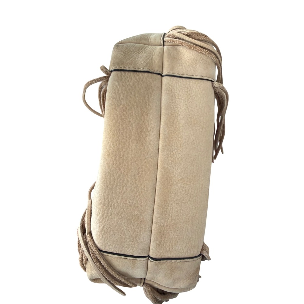 Diane von Furstenberg Tan Suede boho western Fringe Bucket Bag Crossbody - Picture 4 of 6